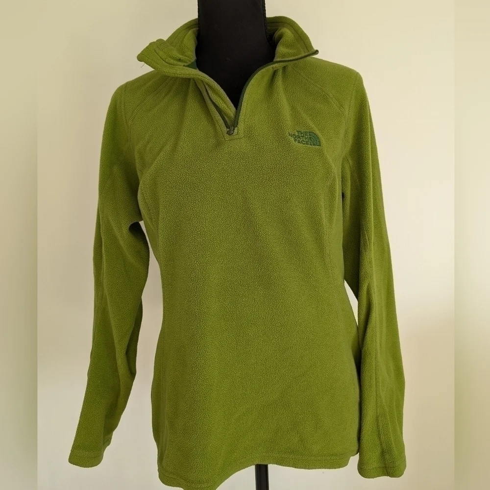 The North Face Women's Polartec 1/4 Zip Fleece Pullover Size Medium Green - Picture 2 of 11